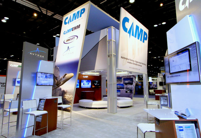 Custom Exhibits Island Camp 02 NBAA 2014 1200